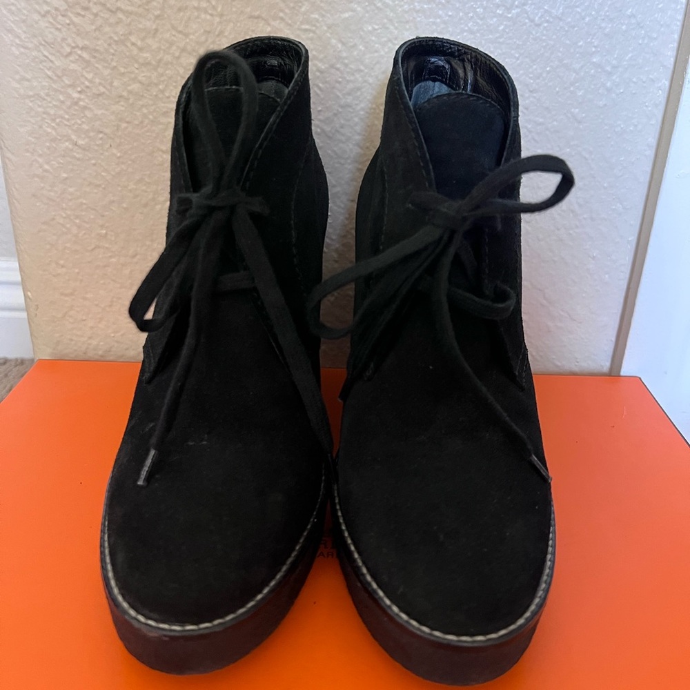 Aquatalia Suede Wedge Ankle Boots Size 7